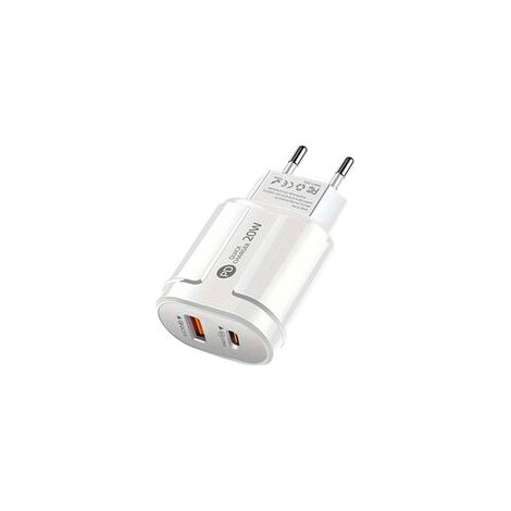 Adaptador de cargador USB-C PD de 20 W con dos puertos. (1/2)