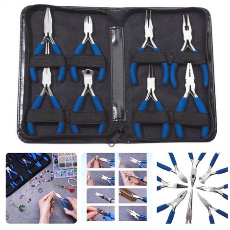 Juego de mini alicates de 8 piezas con estuche de almacenamiento, Juego de alicates, Mini alicates, 110-145 mm, Incluye libro electrónico (1/5)