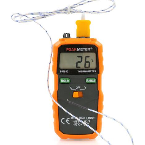 Thermomètre numérique type K avec sonde thermocouple – Plage de mesure -50℃ à 750℃ – Écran LCD – Indication batterie faible (1/4)