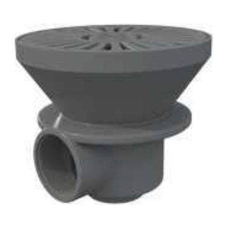 Sumidero AstralPool Ø182 gris claro para piscina de hormigón salida lateral 2" (1/2)