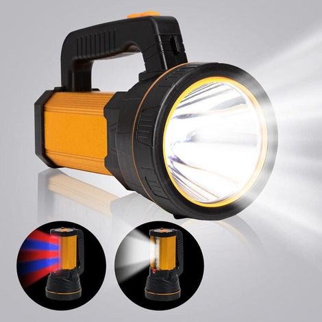 Extrem leistungsstarke LED-Taschenlampe, wiederaufladbar, hohe Helligkeit, 6000 Lumen, große Reichweite, für Notfälle zu Hause und beim Camping. (1/4)