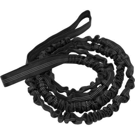 Barre de remorquage pour vélo en nylon extensible, longueur naturelle 2,7 m, corde de remorquage portable pour vélo, course et marche, noire (1/5)