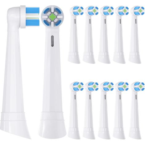 Brossettes de Rechange Ultimate Clean,Compatible avec Oral-B iO 2/3/4/5/6/7/8/9 Série Brosse à Dents Electrique,lot de 12, Blanches