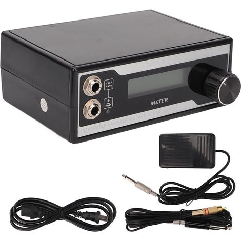 Alimentation Tatouage Numérique 60‑250V avec Affichage LED Temps Réel, Pédale et Câble US (1/5)