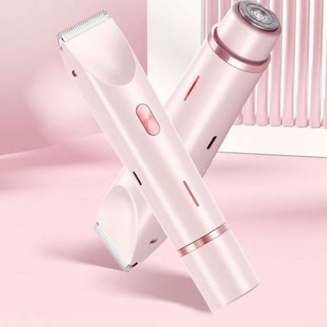 Rasoir Électrique - Tondeuse Bikini - Double Tête - Étanche IPX7 - Pour Visage Corps Aisselles Jambes - 1 Pièce (1/5)