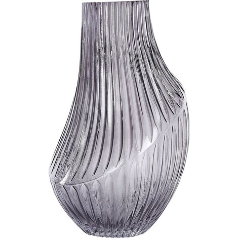Blumenvase MYRSINA Glas 36 cm Grau