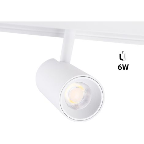 Spot LED sur rail magnétique 48V - 6W - Blanc - Blanc Chaud