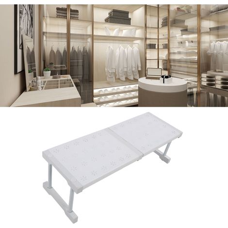 Étagère Étanche DIY Étagère à Tension de Rangement de Garde-robe Extensible Organisateur Séparateur 24cm Largeur 32cm Hauteur Longueur 47-68cm (1/5)