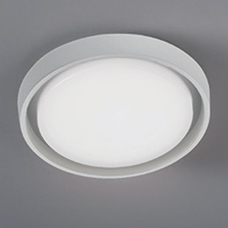 Alu Applique Et Plafonnier En Aluminium Blanc Mat, Led 30W 3460 Lumens, Ip54 Pour Intérieur Et Extérieur, Design Moderne Circulaire 34X5 Cm (1/2)