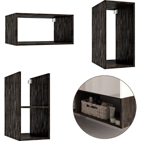 Badezimmer Wandregal 90° drehbar SOFIA-107 in Beton Dunkel, B/H/T: ca. 60/30/44 cm (1/5)