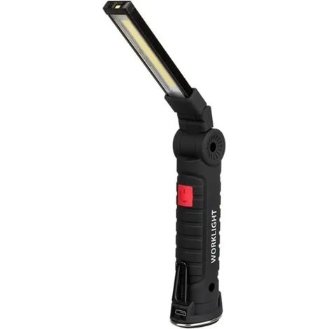 Lampe torche LED rechargeable magnétique 5 modes USB pliable (1/4)