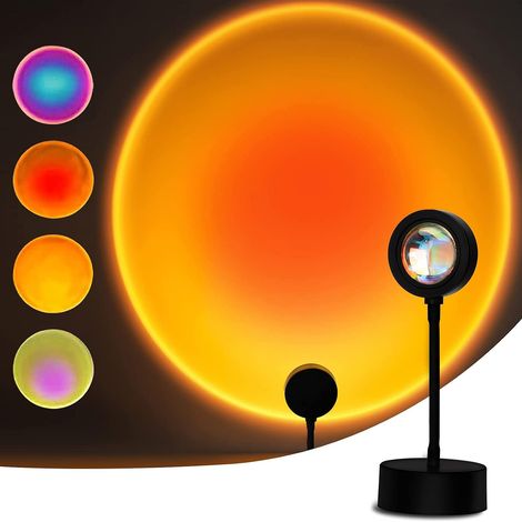 [JAMAIS UTILISÉ]Sunset Lamp, 15 Couleurs LED Sunset Projection Lampe Rotation à 360 °USB 10 Luminosité Réglable Projecteur Coucher de Soleil Lampe Ambiance Decorative Romantique pour Chambre Décoratio (1/5)