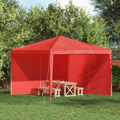 vidaXL Party Tent Sidewall 2 pcs Red 300 x 195 cm PE and Steel