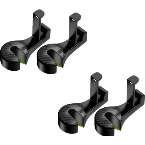 Set mit 4 Auto-Kopfstützenhaken für Stoffhandtaschen - Schwarz (1/5)