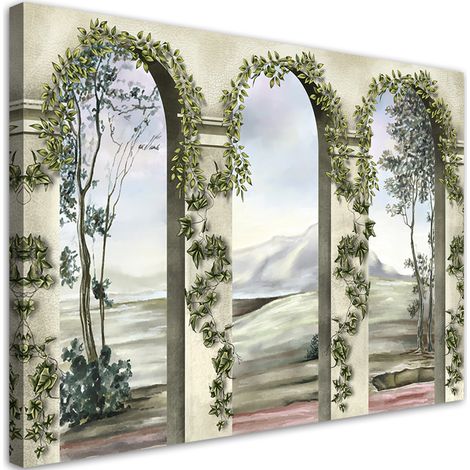 Tableau sur toile Colonnes et arcs avec du lierre 90x60 (1/5)