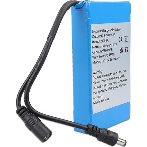 Batterie DC12V 6,8Ah pour caméscopes, Rubans LED, caméras de vidéosurveillance, lecteurs DVD Portables, appareils Bluetooth, poupées gonflables et Divers appareils électroniques (5521 mm). (1/5)
