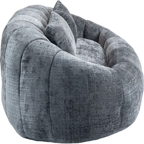 Fauteuil Pouf Chenille Gris pour Adultes et Enfants, Canapé Doux et Confortable Intérieur et Extérieur (1/5)