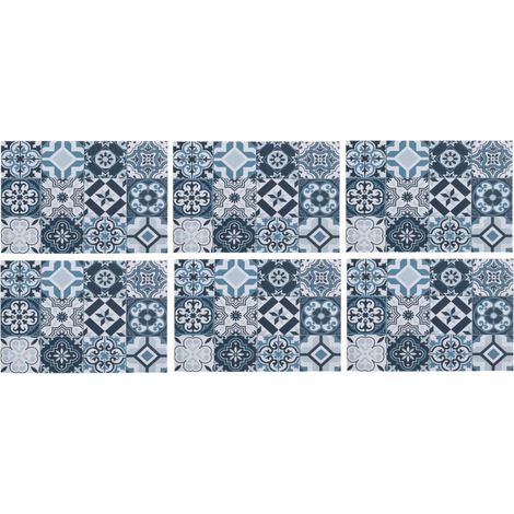 Lot de 6 sets de table en mosaïque - 45 x 30 cm - Bleu - Livraison gratuite (1/3)