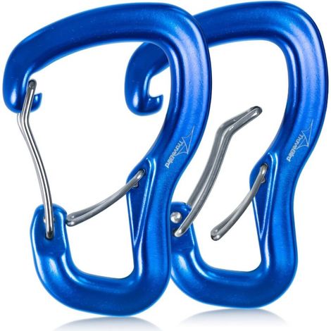 Mousqueton robuste 8 kN (800 kg), mousqueton ultraléger en aluminium avec double porte en forme de B, pour hamac, camping (1/5)