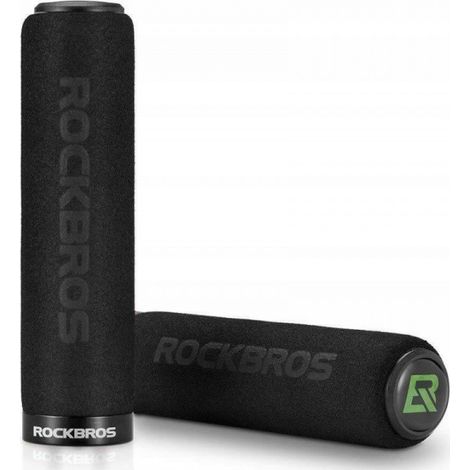 Poignées de vélo Rockbros noires (BT1001BKBK) boucles noires (1/5)