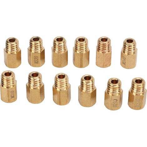 12 pièces/set de kit de gicleur principal de carburateur en laiton hexagonale pour Mikuni VM, TM, TMX 210‑320 (1/5)