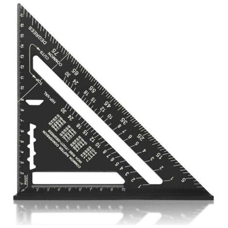 Pair Multifunktionales 180-mm-Lineal aus Aluminium mit Winkelmarkierungslehre und Winkelmesser (45-90 Grad) / Schreinerwerkzeug / Markierungswerkzeug für Holzbearbeitung (7 Zoll)