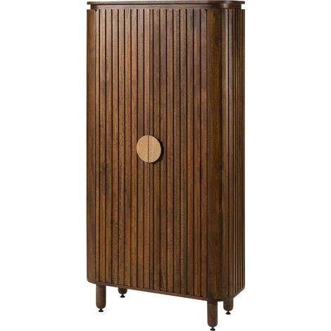 Meuble de rangement en bois de Manguier 92x40x180 marron huilé KYOTO 116 (1/3)
