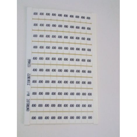 Plaque de 100 repéres blanc chiffre 400 noir 400X1000mm RC610 ABB 1SNA233038R2200