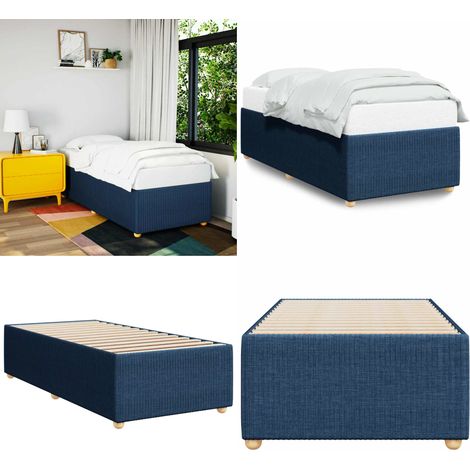 vidaXL Cadre de lit sans matelas bleu 80x200 cm tissu (1/5)