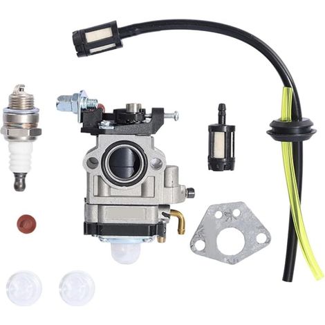 Kit de carburateur pour débroussailleuse 43 cc, 49 cc, 52 cc – Pièces de rechange en métal avec support de 31 mm pour réparation de moteur de tondeuse à gazon (1/5)