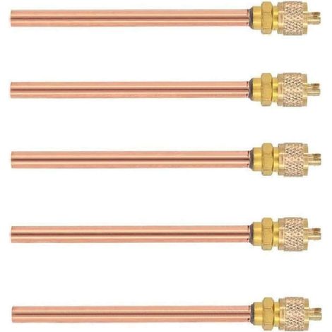 Válvula de acceso de servicio de 5 piezas, 1/4'' SAE x 1/4'' OD x núcleo de vástago de 4'', refrigeración de CA (1/5)