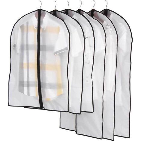 housses à vêtements transparentes anti-mites, housses à vêtements anti-mites, ensemble de housses pour vêtements anti-poussière, parfaites pour protéger les vêtements et les chemises dans l'armo (1/5)