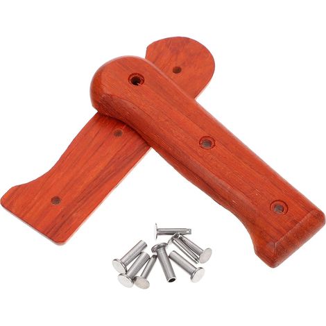 Manche en Bois Marron Accessoire de Remplacement pour Couteau Cuisine Prise en Main Confortable et Résistance aux Chocs pour Coupe-légumes (1/5)