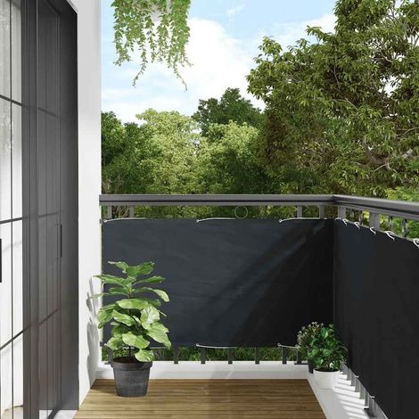 Paravent de balcon, anthracite, 75 x 500 cm, tissu Oxford (1/5)
