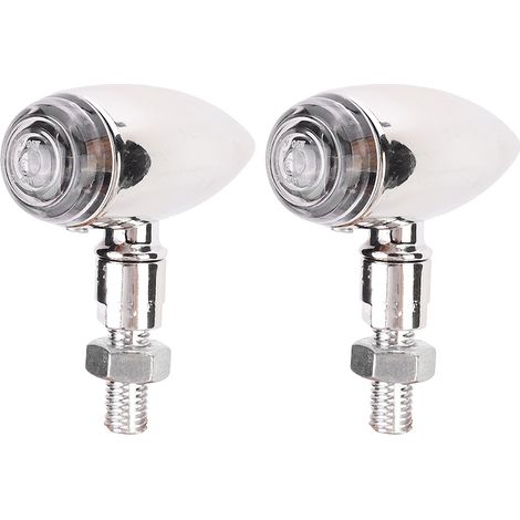 Clignotants Moto Bullet 2 Pièces Feux Indicateurs Accessoire Personnalisation Couvercle Transparent Argent (1/5)