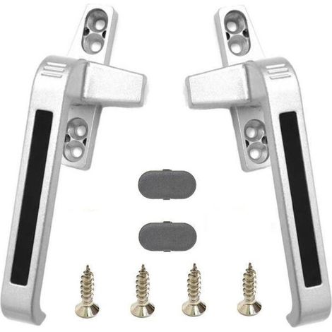 Poignée de fenêtre verrouillable Poignée de porte et de fenêtre - Accessoires de fenêtre en aluminium - 2 pièces (main gauche, main droite)