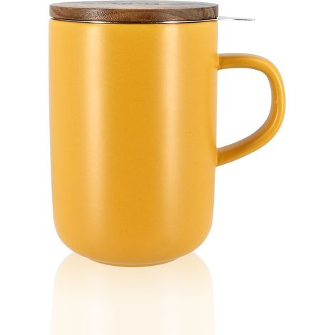 OGOLIVING - TISANIERE JAUNE COUVERCLE BOIS 47.5 CL (1/5)