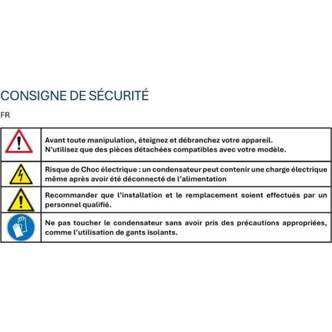 Condensateur De Démarrage - 9 µF - 475 V AC - Fixation Sur Rail - Connecteurs Faston 6,3 mm - 1 Pièce (1/5)