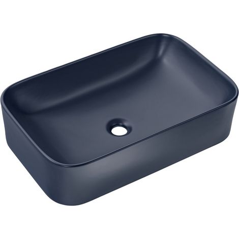 Rechteckiges Aufsatzwaschbecken 61x38 cm marineblau Badezimmer