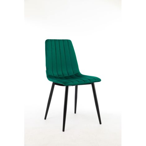 MaxxHome Silla de Comedor Terciopelo/Tela - Verde - juego de 2 (1/5)
