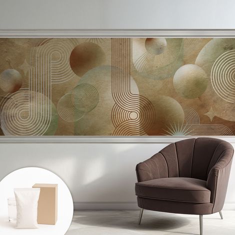 Carta Da Parati - Mural - Con Sala Da Pranzo - Camera Da Letto - Cameretta - Con Colla Gratuita Modello geometrico 250x104 cm (1/5)