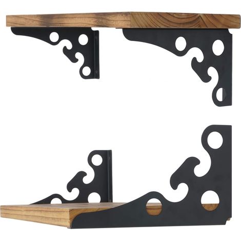 Lot de 4 supports d'étagère flottants multifonctionnels d'angle (15 cm) noirs (1/5)