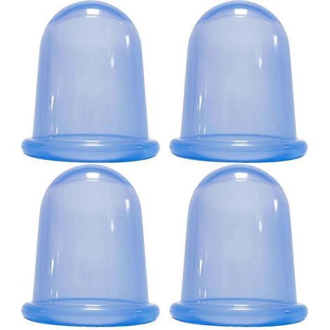 Set mit 4 entspannenden Massage-Saugnäpfen für den Körper – 5,50 x 5,50 x 5,50 cm – Blau (1/3)