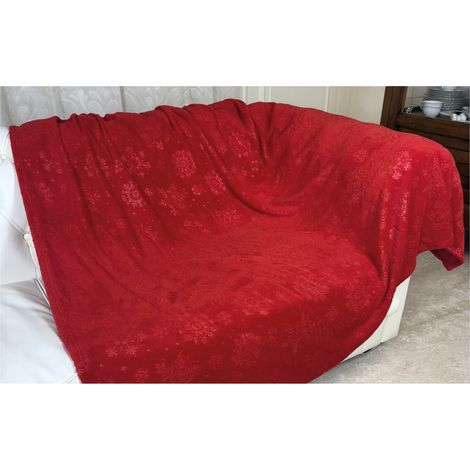 Preziosa Home Plaid Natale in Coral Sommaruga 210 x 240 Cm Poliestere Rosso