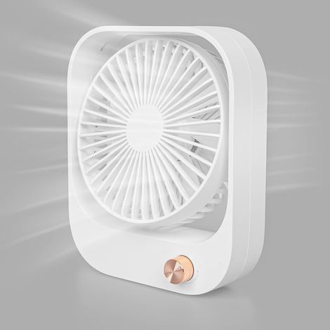 USB Desk Fan, Powerful Table Fans, Air Circulation Fans, White (1/5)