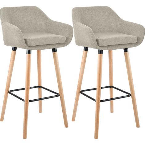 2er Set Barhocker Grant Stoff creme (1/5)