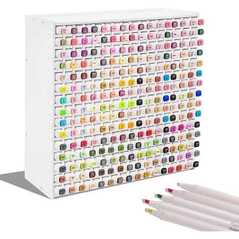 Organizer per pennarelli in PVC per 240 pennarelli, organizer da scrivania, portaoggetti con 15 divisori, organizer in feltro per pennarelli, matite colorate (1/5)