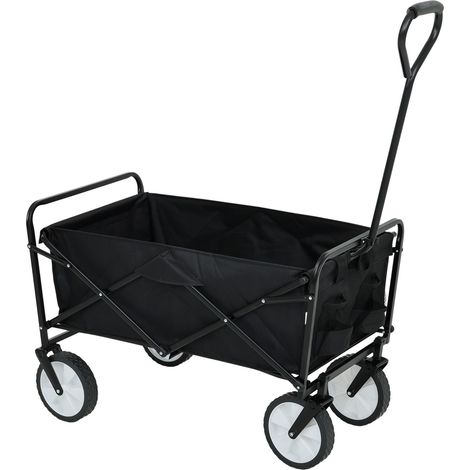 Chariot pliable tout-terrain acier / plastique / tissu Oxford Charge 110 kg Pliable noir (1/5)
