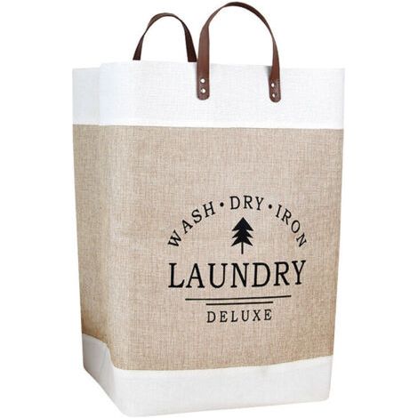 Panier à Linge Pliable Corbeilles à Linge pour Chambre à Coucher Organisateur de Stockage Paniers à Linge Décoratifs Imperméable Poignée Salle de Bains Maison 35x56cmn, une pièce， (1/5)