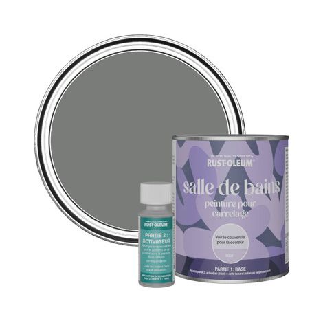 Peinture pour Carrelage de Salle de Bain, Finition Mate - Gris Ombre 750ml (1/3)